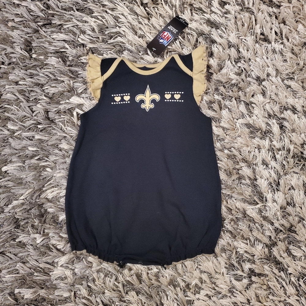 New Orleans Saints romper black gold Size 24 months